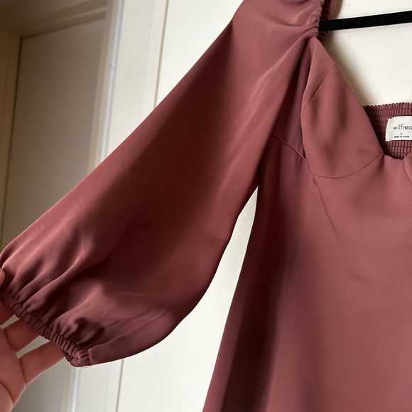 Wilfred Dusty RoseNovella Recycled Polyester Blend Satin Small Slit Mini Dress 0 - Picture 7 of 16